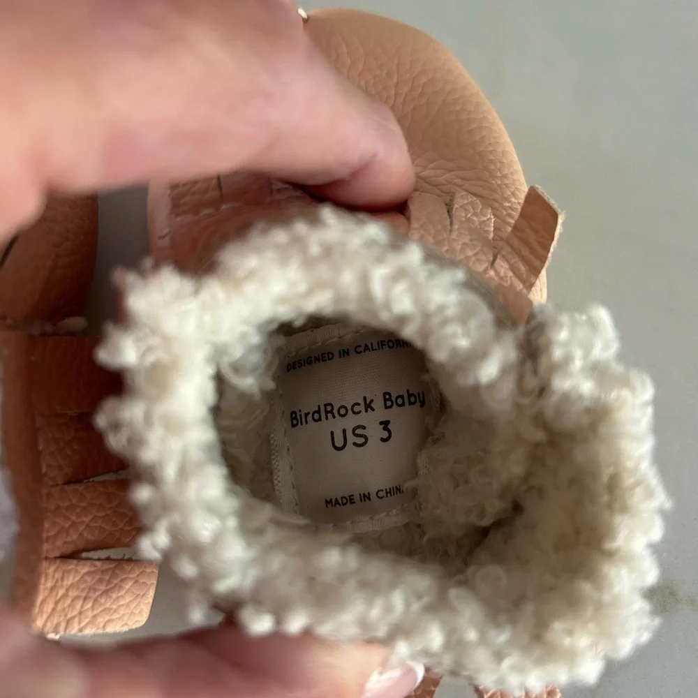 BirdRock Baby Sherpa Moccasins / Slippers‎ Size3=3/6 months
